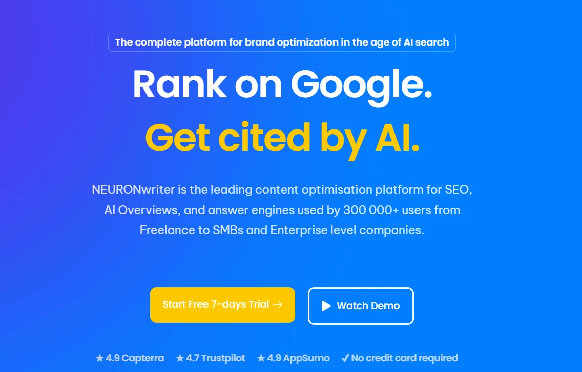 NeuronWriter posicionado en el SEO clásico y la visibilidad en respuestas de IA (GEO)