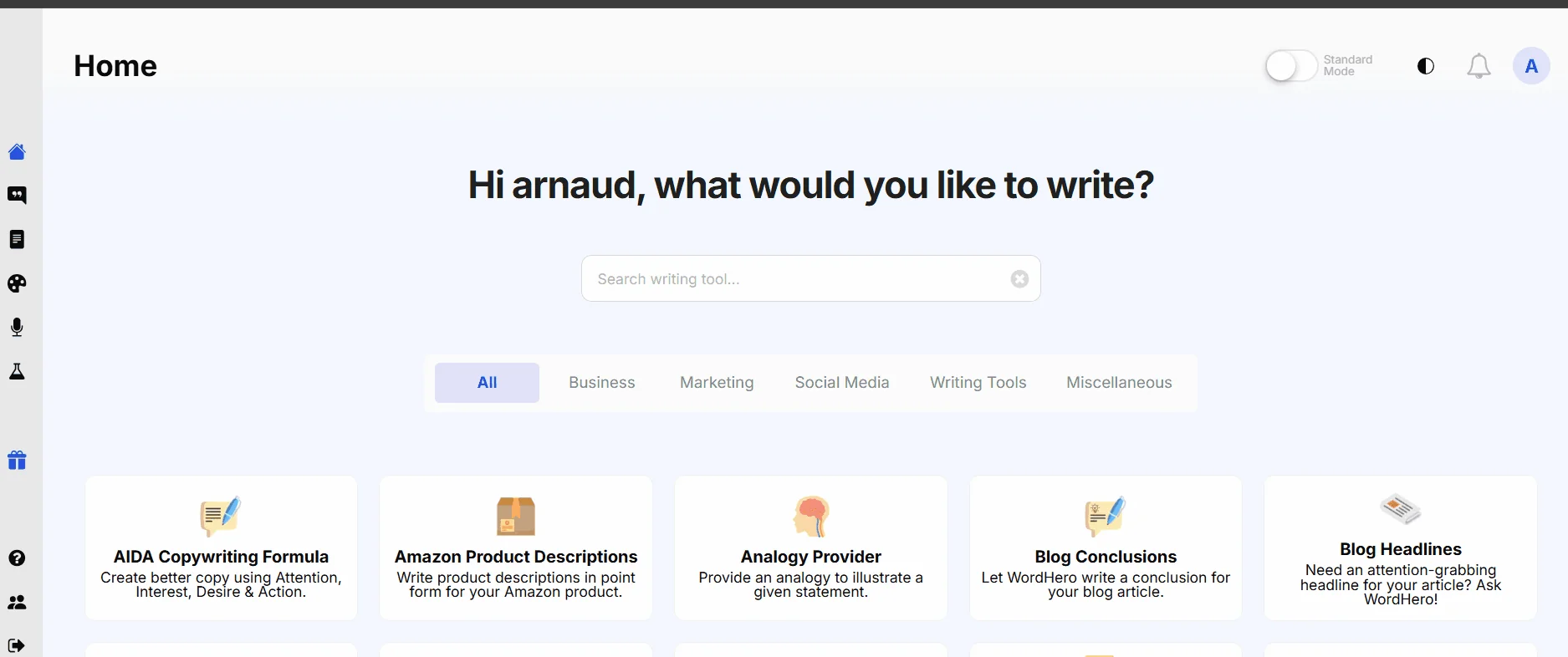 Planificateur SEO de WordHero en action